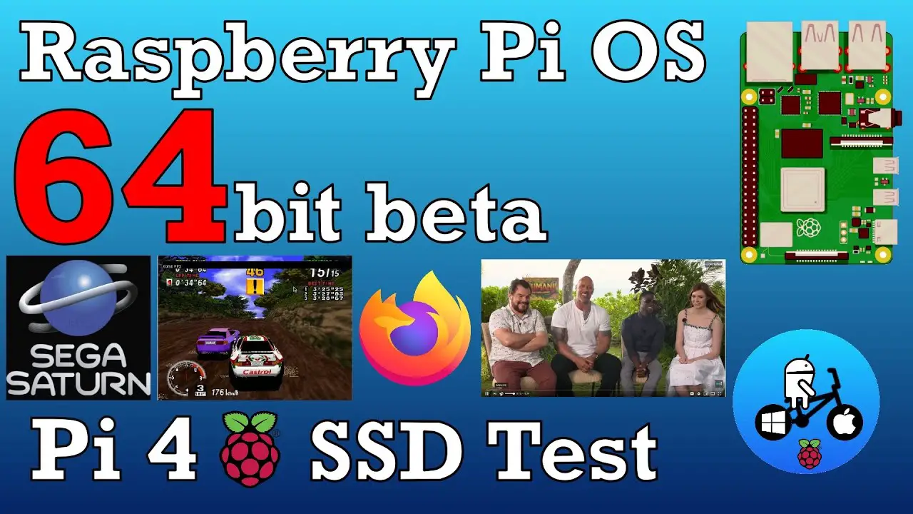 Raspberry Pi OS 64bit Sega Rally Saturn emulator and Firefox 64bit. Raspberry Pi 4.