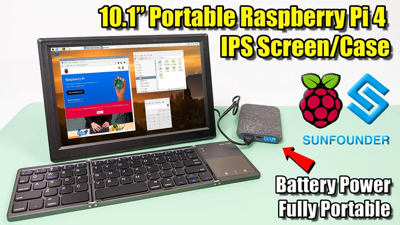 10.1” Raspberry Pi 4 IPS Screen + Case Fully Portable!
