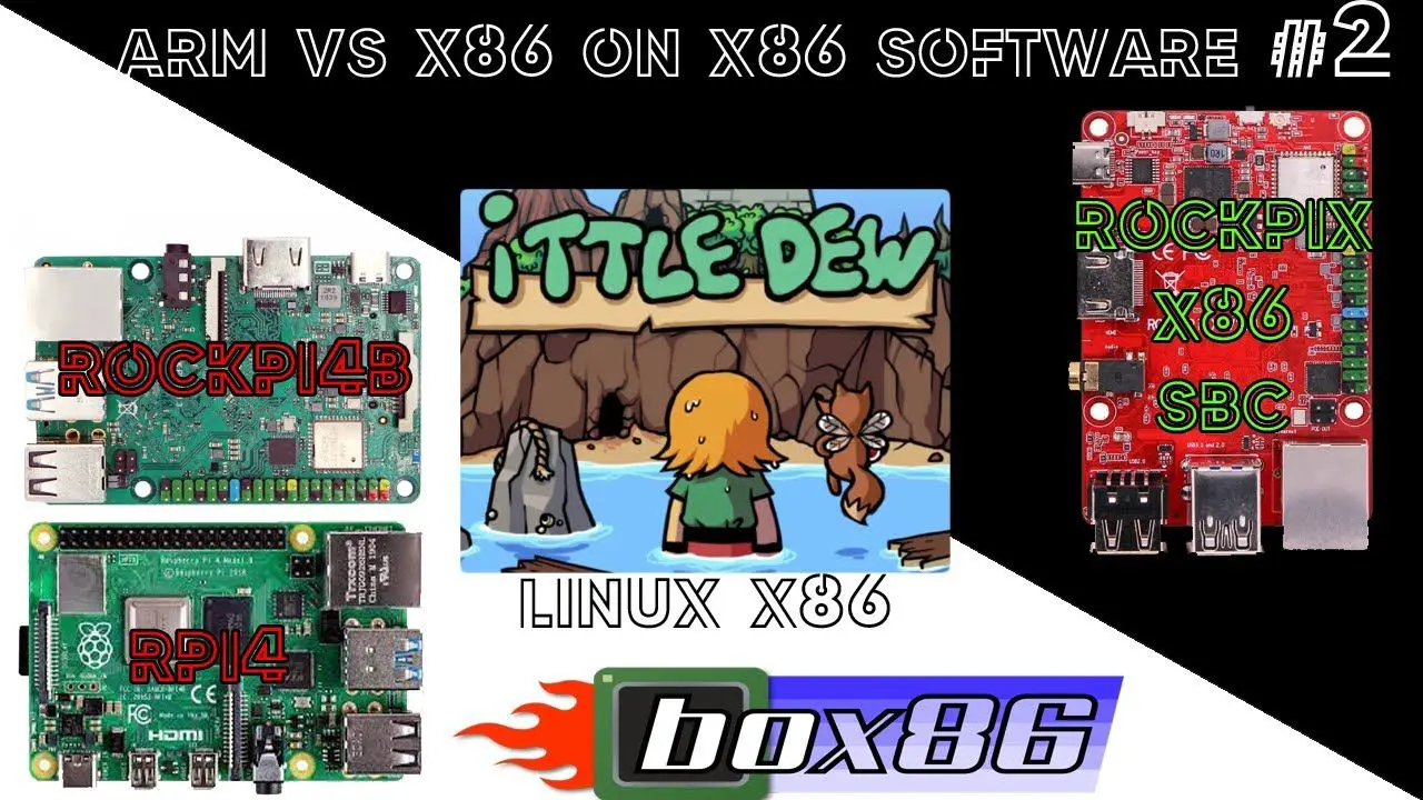 ITTLE DEW 1080p:  RPI4/ROCKPI4B VS ROCKPIX (x86 SBC) on x86 LINUX GAMES