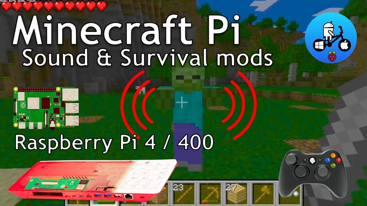 How to. Minecraft Pi Survival mode with sound. Raspberry Pi.