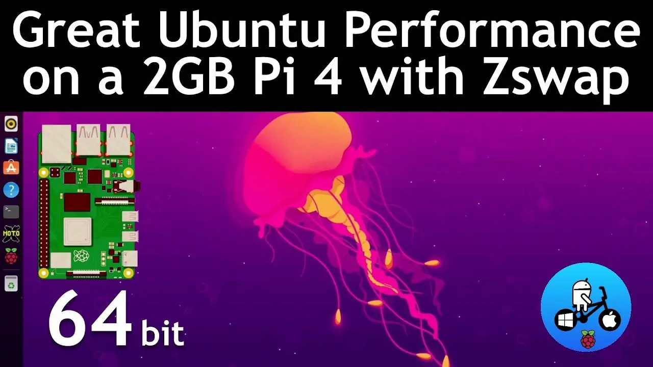 Great 64bit Ubuntu performance on 2GB Raspberry Pi 4 with Zswap, plus Ubuntu Freezing Fix.