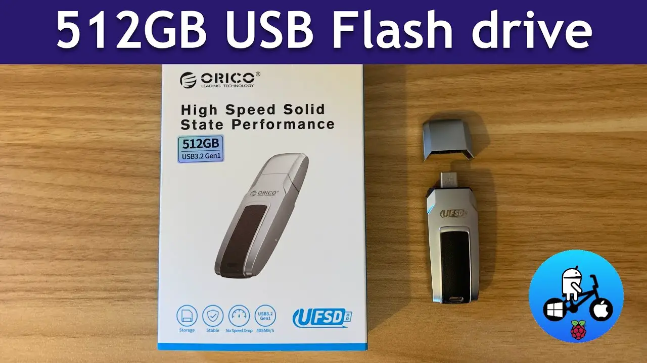 Orico 512GB USB C flash drive test. Plus 750GB Retropie HDD.