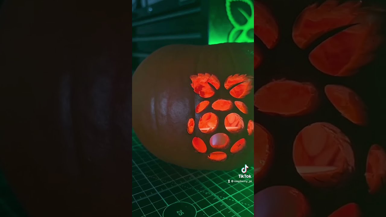 Laser cut a Raspberry Pi pumpkin for Halloween