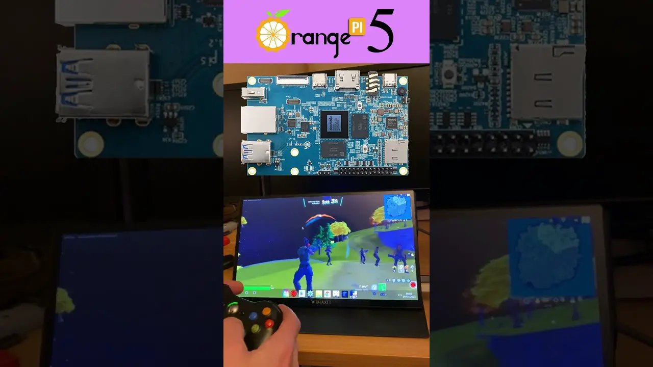 Orange Pi 5 4GB. Fortnite test