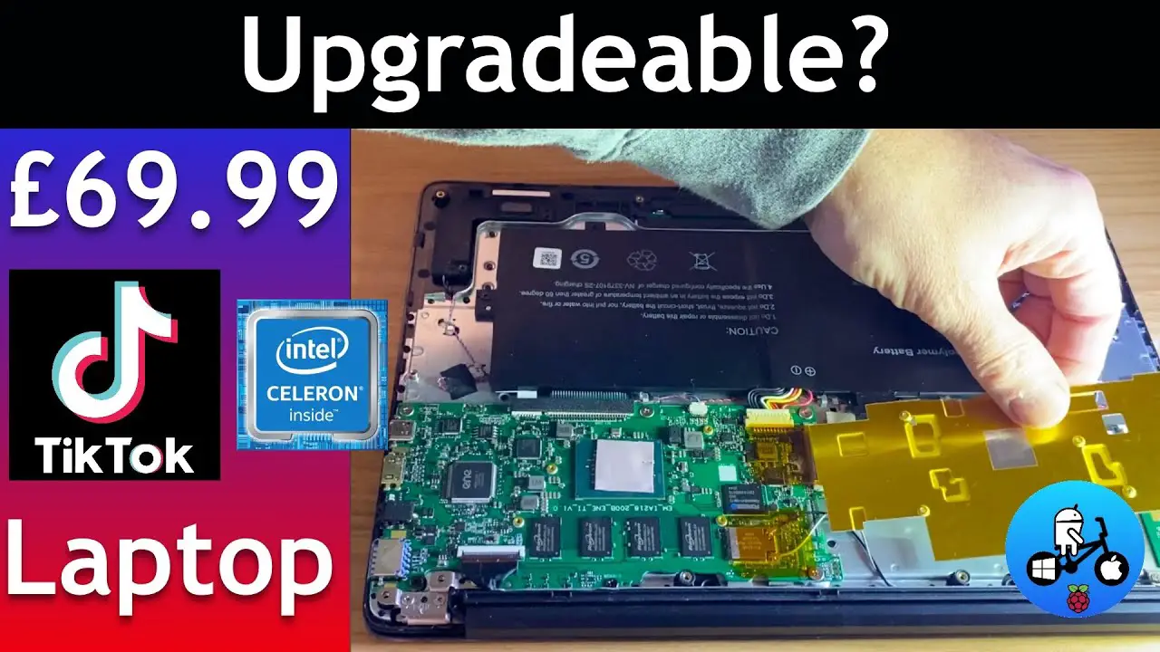 £69.99 TikTok Laptop upgradable? Improving the Cheapest Celeron Laptop Part 7.