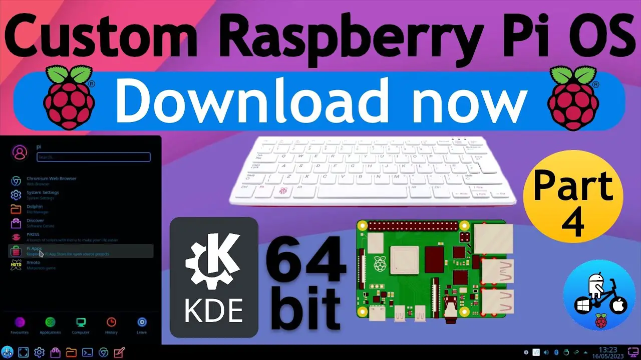 My Linux setup part 4 64bit KDE Plasma Raspberry Pi 4 /400. Download links