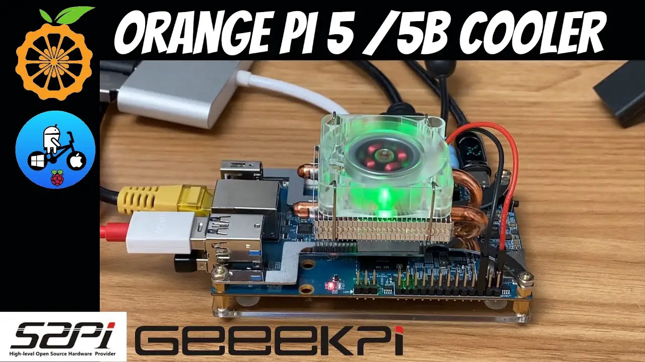 Super quiet Low profile CPU Cooler for Orange Pi 5/5B.