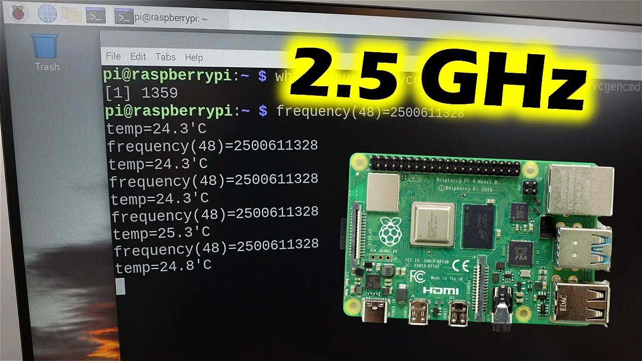 Raspberry Pi 4B Insane Overclock To 2.5 Ghz – Monitored With The InfiRay P2 Pro