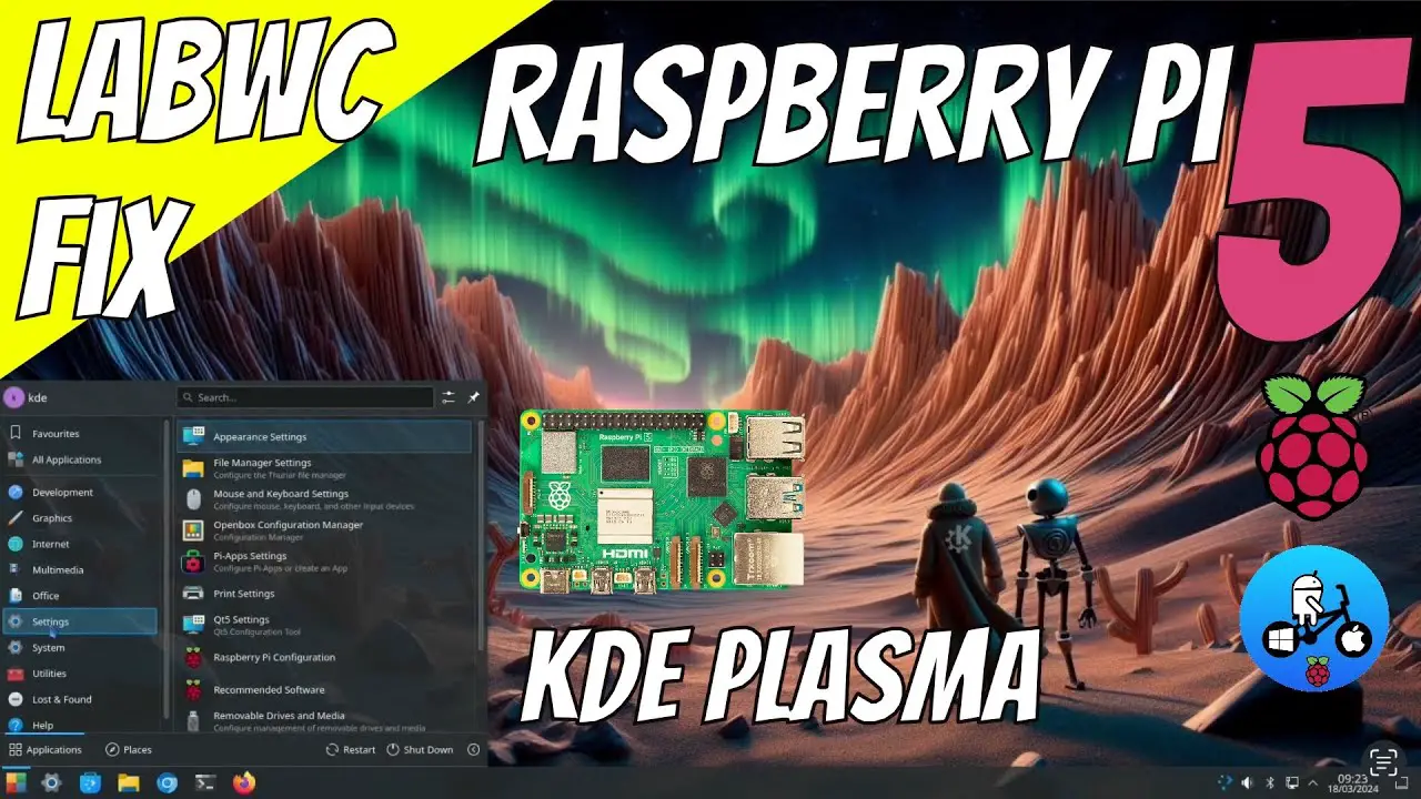 KDE Plasma on Raspberry Pi. Black screen fix for latest Raspberry Pi OS Labwc update