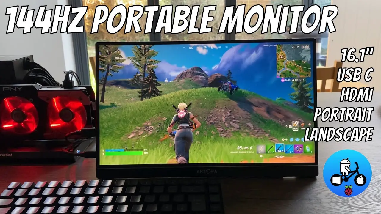 144Hz Portable Gaming monitor. Arizona Z1FC. USB C and HDMI